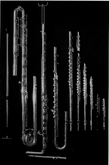 the flute family, piccolo to "octocontrabass"